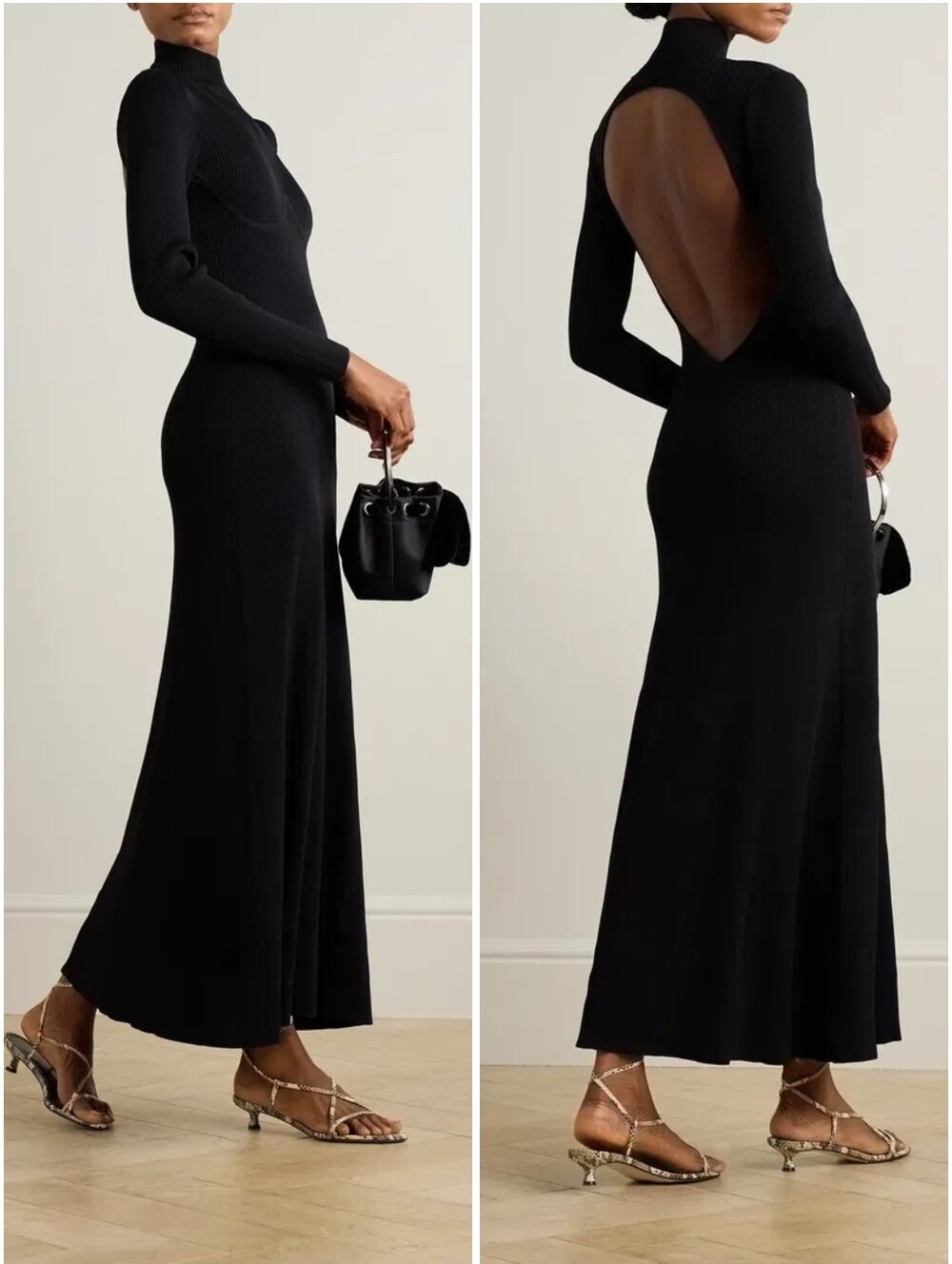 Staud Obsidian Knit Maxi Dress Black XL NWT New - Picture 3 of 13